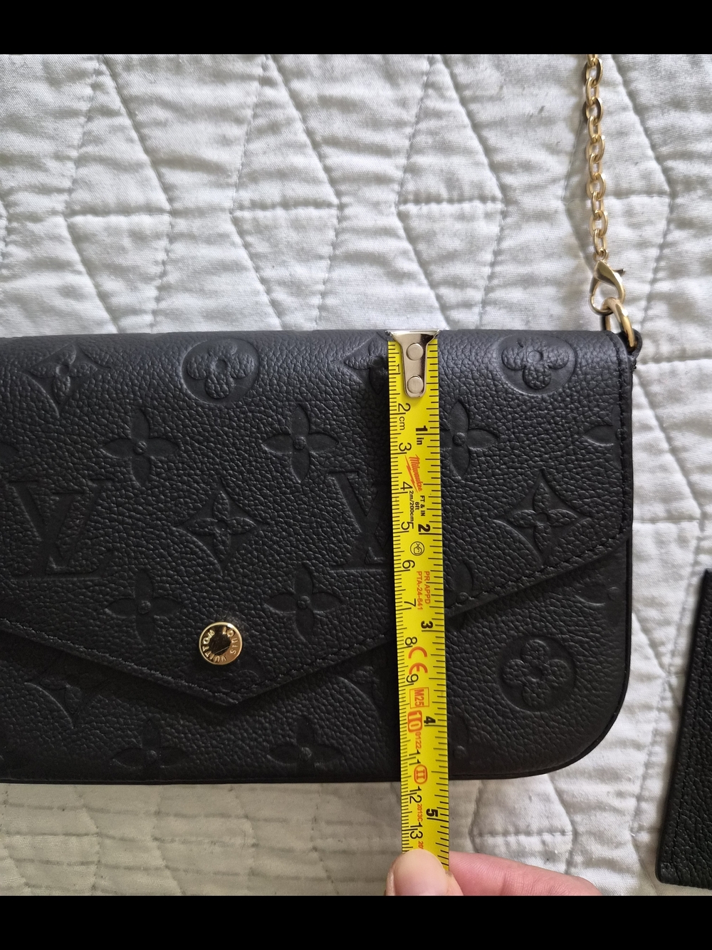Louis Vuitton 3 Pieces Set Black Monogram Empreinte Chain Crossbody Bag - Picture 3 of 14